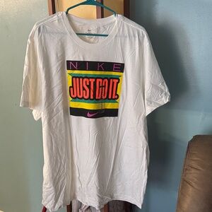 Nike White T-Shirt with Colorful Graphic